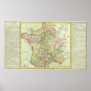 Französische Landkarte Poster