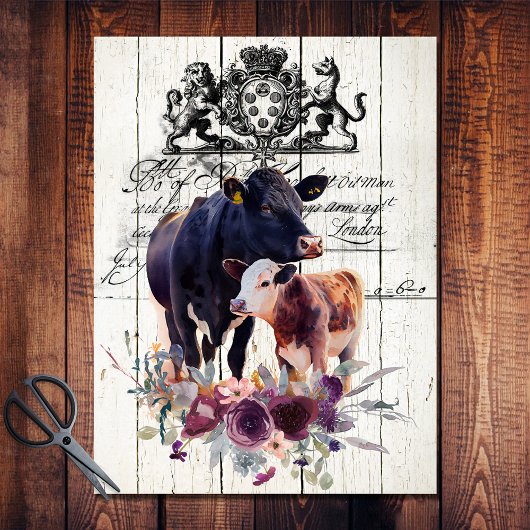 Französische Landkühe Seidenpapier