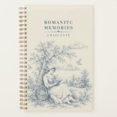Französische Landschaft lesende Dame Personalisier Planer (Vorderseite)