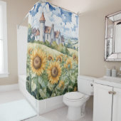 Französische Landschaft mit Sonnenblumen Duschvorhang (Beispiel)