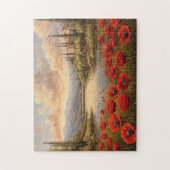 Französische Landschaft Poppy Field Puzzle (Vertikal)