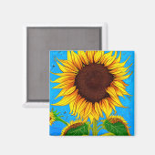 Französische Landschaft Sonnenblume Magnet (Vorderseite/Rückseite)
