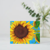 Französische Landschaft Sonnenblume Postkarte (Stehend Vorderseite)