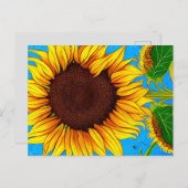 Französische Landschaft Sonnenblume Postkarte (Vorne/Hinten)
