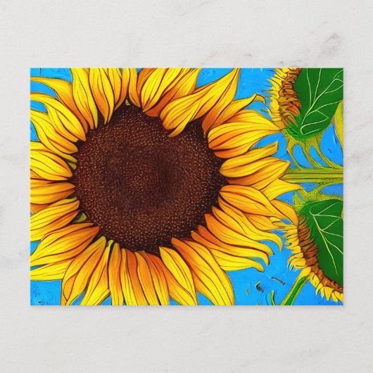 Französische Landschaft Sonnenblume Postkarte (Vorderseite)