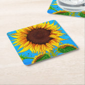 Französische Landschaft Sonnenblume Rechteckiger Pappuntersetzer (angewinkelt)