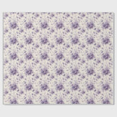 Französische Landtoilfleurie Lila Schmetterlinge Geschenkpapier (Flach)