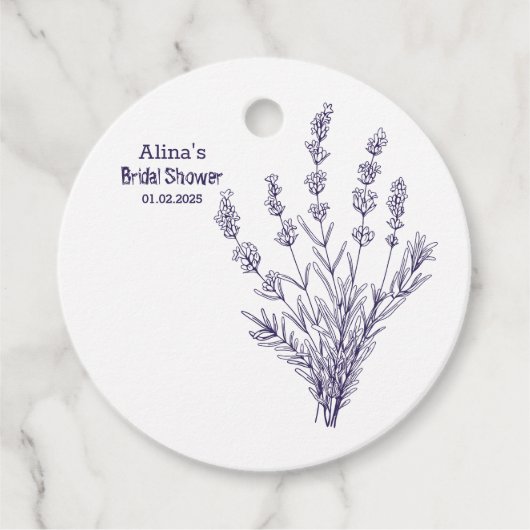 Französische Lavendel-Blume mit eigener Marke Geschenkanhänger (Vorderseite)