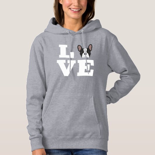 Französische Liebe Bulldog Hoodie (Vorderseite)