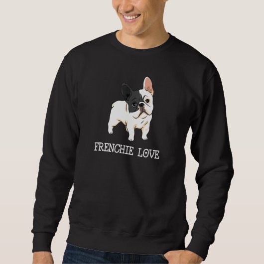 Französische Liebe Bulldog Inspiriert Sweatshirt (Vorderseite)