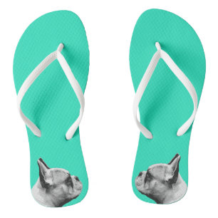 Französische Liebe / Französischer Bulldog   Aqua  Badesandalen