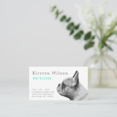 Französische Liebe | Personalisierte Aqua Business Visitenkarte (Stehend Vorderseite)