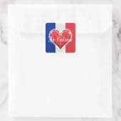 Französische Liebe Quadratischer Aufkleber (Tasche)
