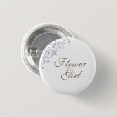 Französische Lila Lilie Script Flower Girl Button (Vorne & Hinten)