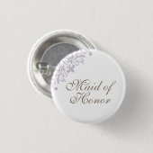 Französische Lila Lilie Script Trauzeugin Button (Vorne & Hinten)