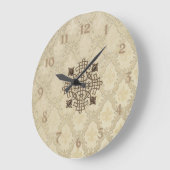 Französische Lilie Große Wanduhr (Winkel)