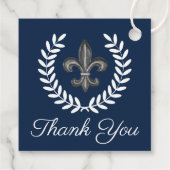 Französische Lilie & Laurels | Vielen Dank Geschenkanhänger (Rückseite)