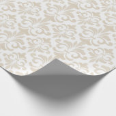 Französische Lilie Muster Elegant Vintag Beige Geschenkpapier (Ecke)
