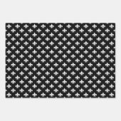 Französische Lilie Muster Schwarz-Weiß Geschenkpapier Set (Vorderseite 2)