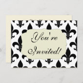 Französische Lilie Pattern Classic Einladung (Vorne/Hinten)