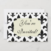 Französische Lilie Pattern Classic Einladung (Vorderseite)