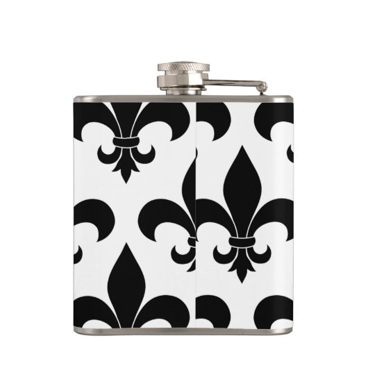 Französische Lilie Pattern Classic Flachmann (Rückseite)