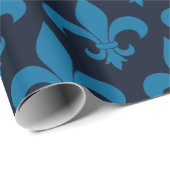 Französische Lilie Pattern Classic Geschenkpapier (Rolleneckpunkt)