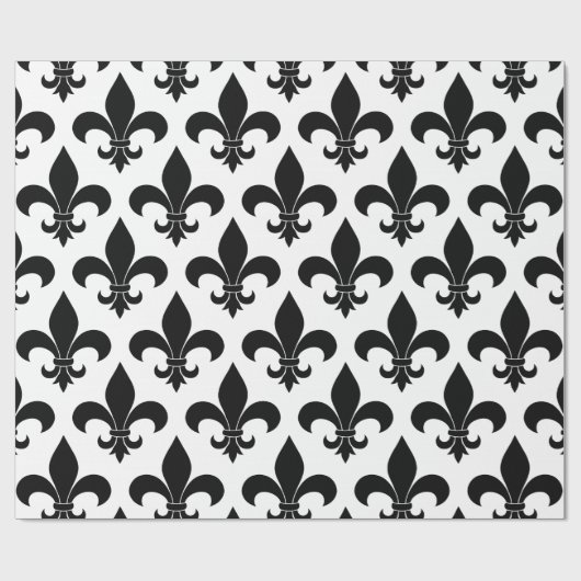 Französische Lilie Pattern Classic Geschenkpapier (Flach)