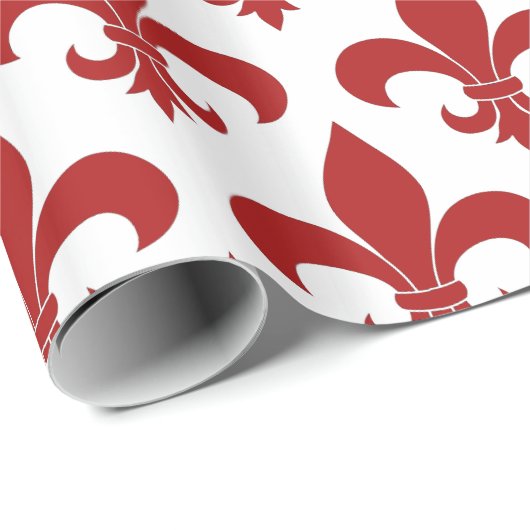 Französische Lilie Pattern Classic Geschenkpapier (Rolleneckpunkt)