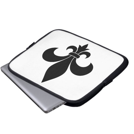 Französische Lilie Pattern Classic Laptopschutzhülle (Vorne Knopf)