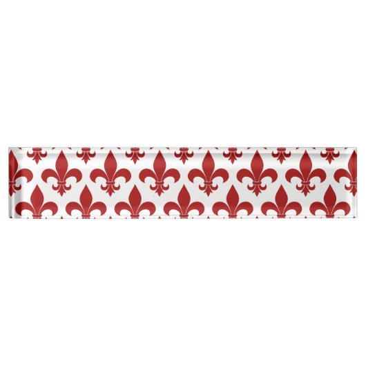 Französische Lilie Pattern Classic Namensplakette (Vorderseite)