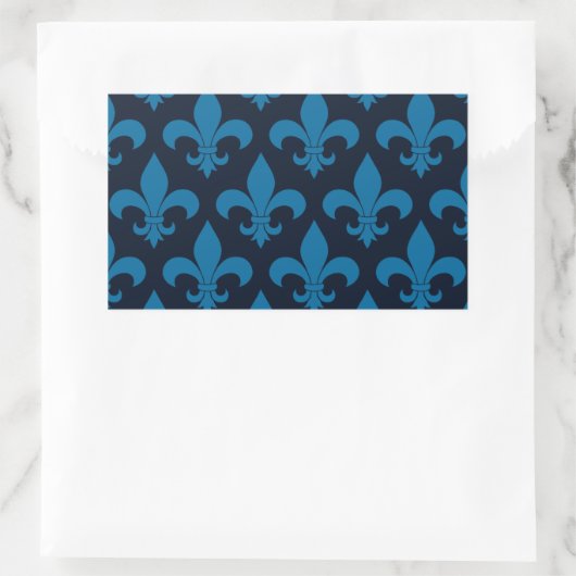 Französische Lilie Pattern Classic Rechteckiger Aufkleber (Tasche)