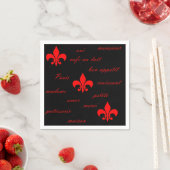 Französische Lilie Rot und Schwarz Napkin Serviette (Beispiel)