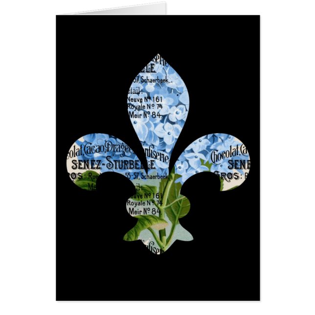 Französische Lilieblaue Hydrangea-Karte (Vorne)