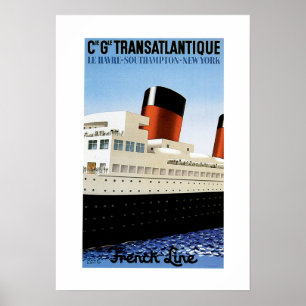 Französische Linie mittschiffs Plakat