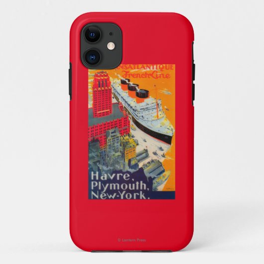 Französische Linie Reise-Plakat, Havre zu Case-Mate iPhone Hülle (Rückseite)