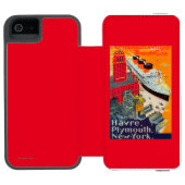 Französische Linie Reise-Plakat, Havre zu Incipio iPhone Geldbeutel-Hülle (Folio Geöffnet)