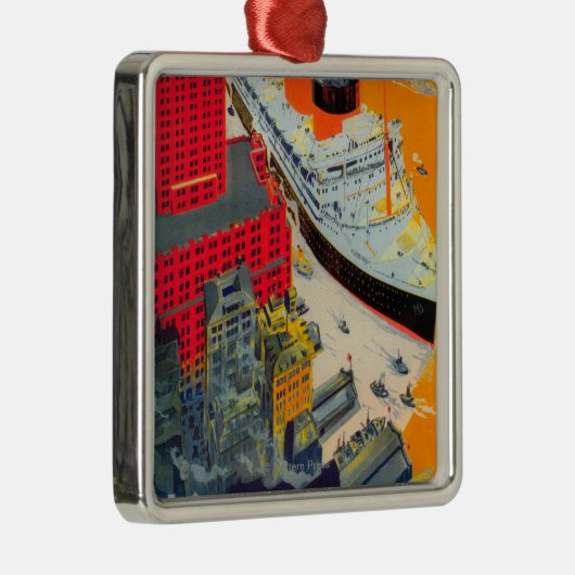 Französische Linie Reise-Plakat, Havre zu Silbernes Ornament (Rechts)