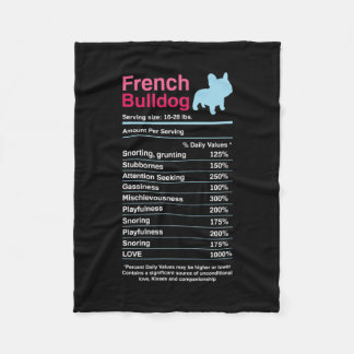 Französische Liste der Inhaltsstoffe von Bulldog Fleecedecke