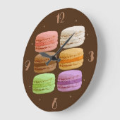 Französische Macaronen - bunte Pastellfarben Große Wanduhr (Winkel)