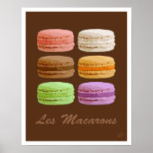 Französische Macaronen - bunte Pastellfarben Poster (Vorne)