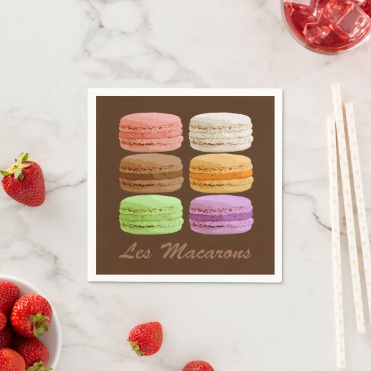 Französische Macaronen, mehrfarbige Pastelle 3 Rin Serviette (Beispiel)