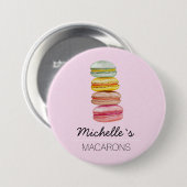 Französische Macarons Aquarell Handbemalt Button (Vorne & Hinten)