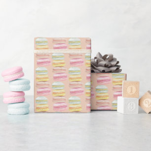 Französische Macarons Aquarell Handbemalte Verpack Geschenkpapier