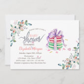 Französische Macarons Blumen Baby Shower Einladung (Vorderseite)