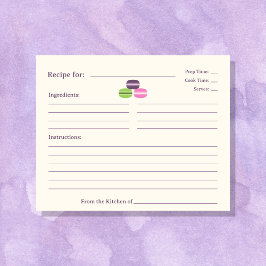 Französische Macarons-Brautparty-Rezept-Karte