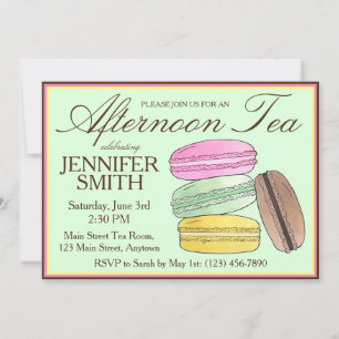 Französische Macarons Hochzeit Dusche Nachmittagst Einladung