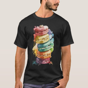 Französische Macarons Kekse Dessert Pastell Blumig T-Shirt