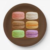 Französische Macarons, mehrfarbige Pastelle Kerami Pappteller (Vorderseite)