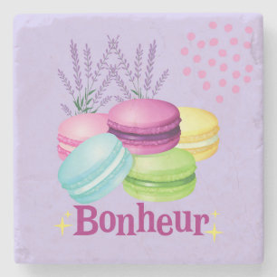  Französische Macarons Steinuntersetzer